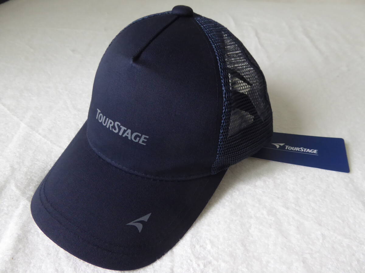 TOURSTAGE GOLF ブリジストン ツアーステージ ゴルフ メッシュ キャップ 紺 フリー (57cm-59cm)拍卖