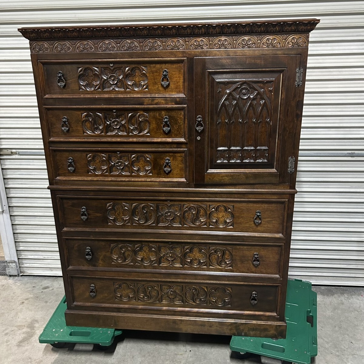 神戸家具 キャビネット ワードローブ チェスト彫刻 収納棚 インテリア 和製ヴィンテージ拍卖