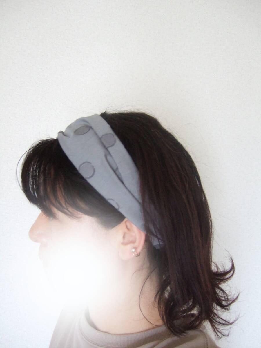★即決★ハンドメイド 新作 抜きドットがかわいい コットンのゆるターバン 大人かわいいアクセントに ヘアバンド 旅行のお供に**拍卖