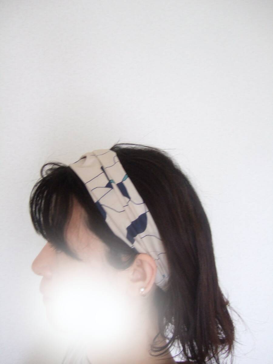 ★即決★ハンドメイド 北欧風 モダンベージュ コットンのゆるターバン* ヘアバンド 拍卖