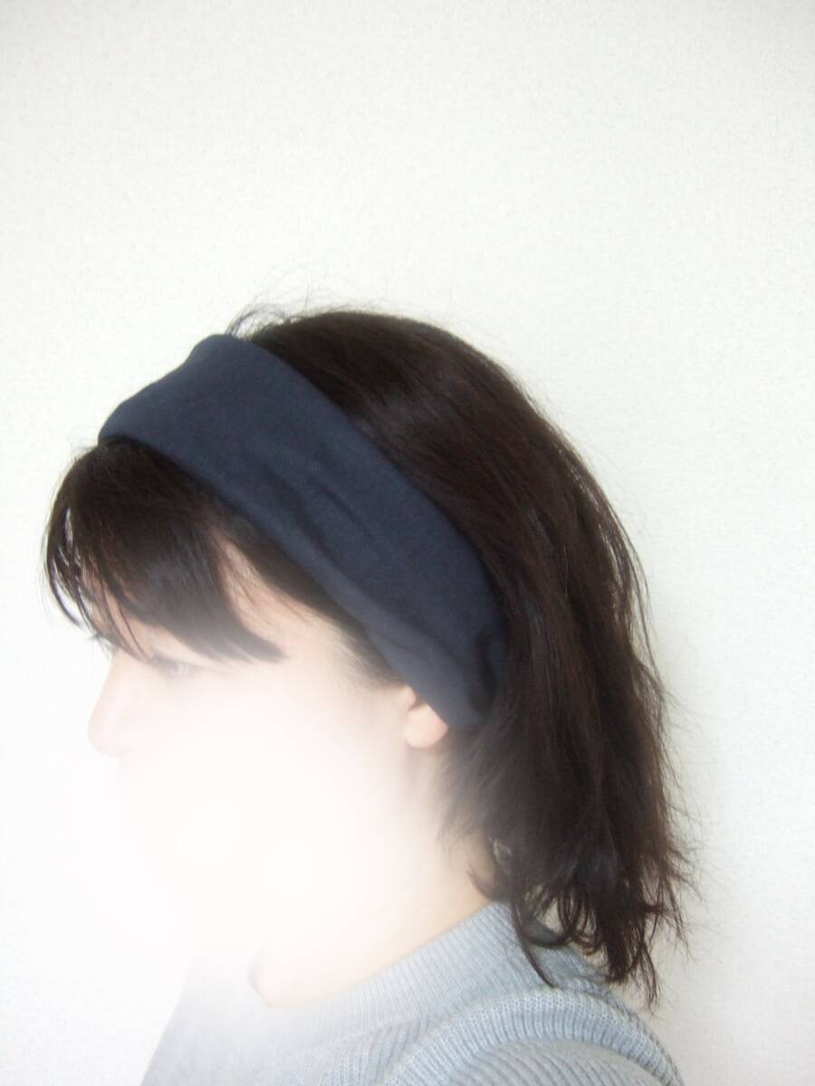 ★即決★ハンドメイド 布在庫限り★ 作リネン ネイビーブラックリネンのゆるターバン**こなれた感が素敵です ややしっかり目拍卖