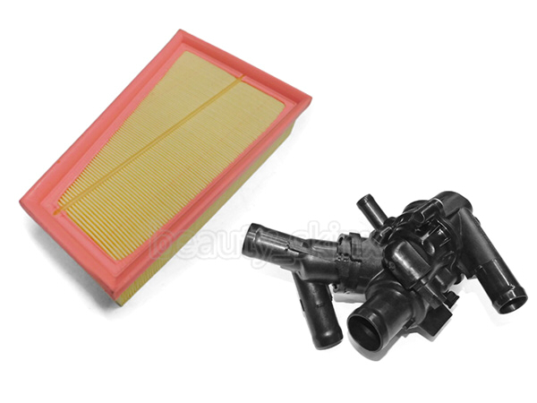 ベンツ C117 X156 W176 W246 サーモスタット + エアフィルター 2点セット 2702000615 2700940004 A180 A200 B180 B200 CLA180 GLA250 新品拍卖