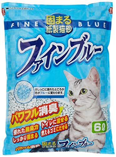 単品 6L 常陸化工 FineCat 固まる紙製猫砂 ファインブルー 6L 単品拍卖