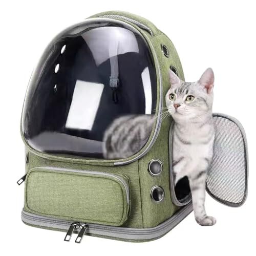 グリーン Z-ONE 猫 キャリー 猫 キャリーバッグ 猫 キャリーリュック 猫宇宙船 耐荷重7Kg 猫 透明 ハード 飛び出し防拍卖