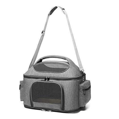 グレー CHINSUKIDA 猫 キャリー 小型犬 キャリーバッグ ペット ソフトキャリーケース 折りたたみ 猫包 大きめ 猫用キ拍卖