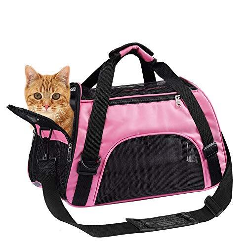 ピンク RHINOCATS キャリー バッグ ペットキャリー ショルダー 手提げ 猫・小型犬用 5kg耐荷重 3way キャリー 拍卖