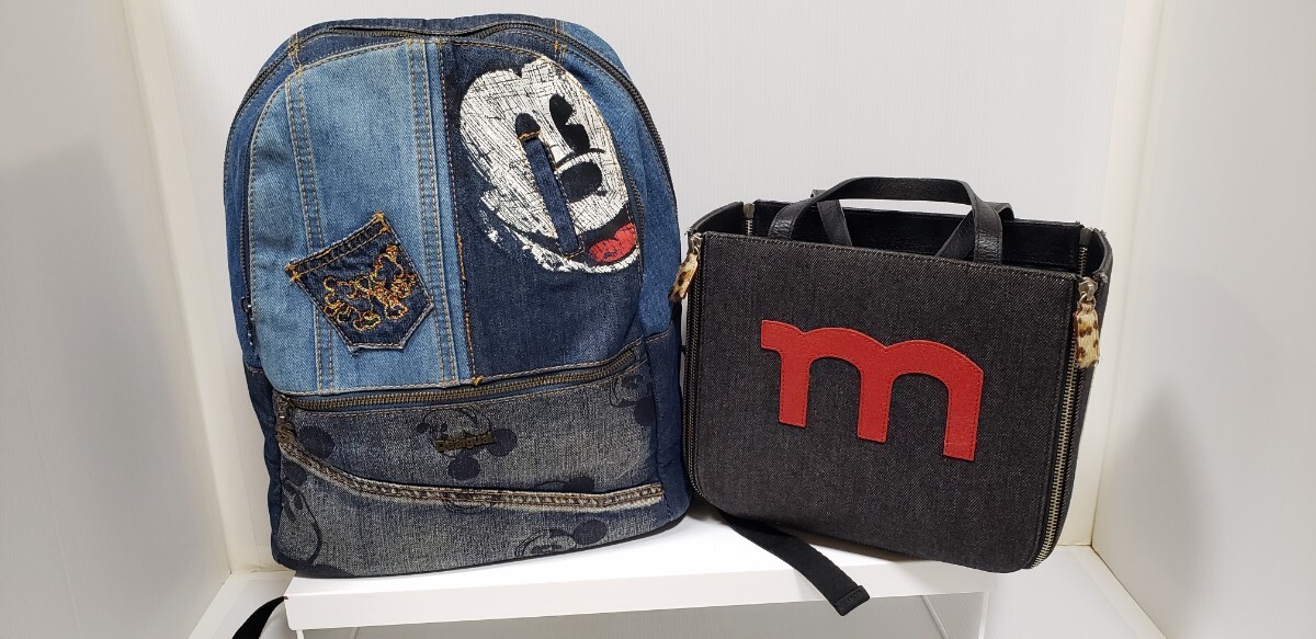 Desigual デシグアル デニムバック ミッキー チャック 2点セット まとめ売り 発送100拍卖