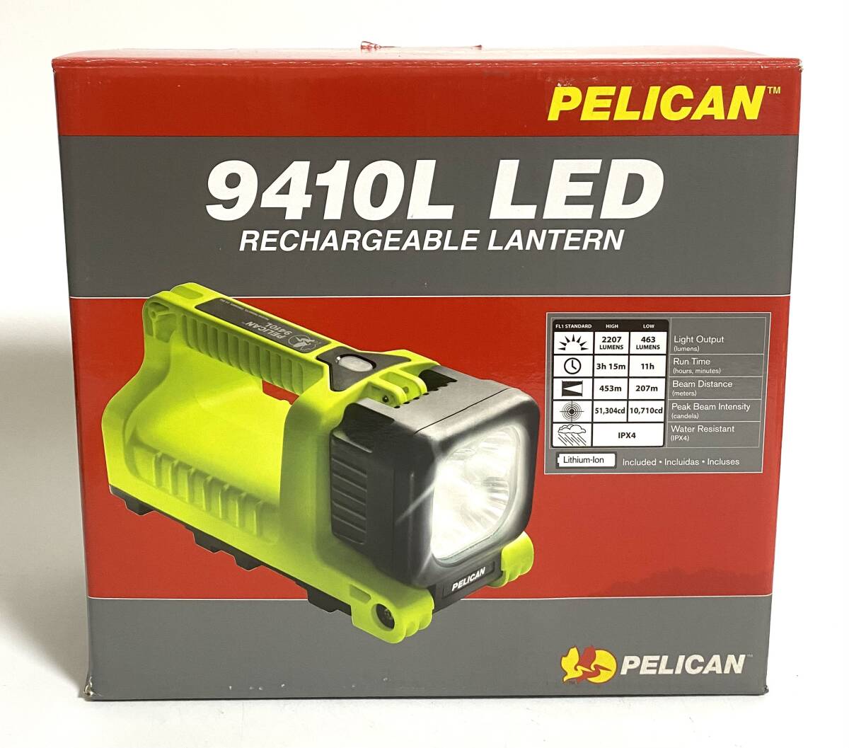 ★未使用品★ PELICAN ペリカン LEDライト 9410L 防滴型(IPX4) 4灯搭載 ランタン ハンディライト 充電式防水型ライト 懐中電灯 I251001-4拍卖