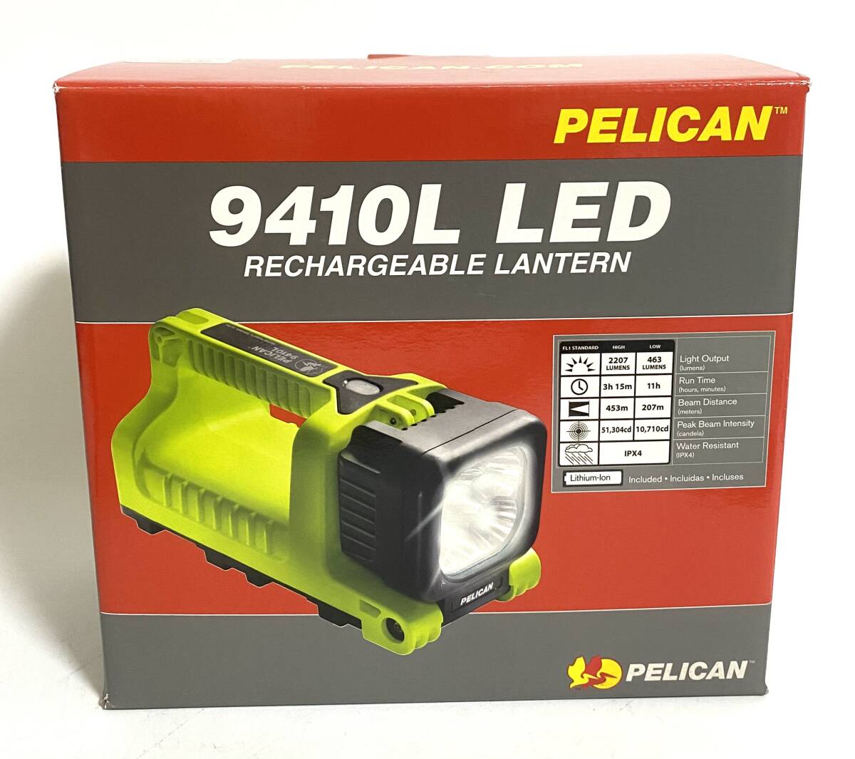 ★未使用品★ PELICAN ペリカン LEDライト 9410L 防滴型(IPX4) 4灯搭載 ランタン ハンディライト 充電式防水型ライト 懐中電灯 I251001-3拍卖