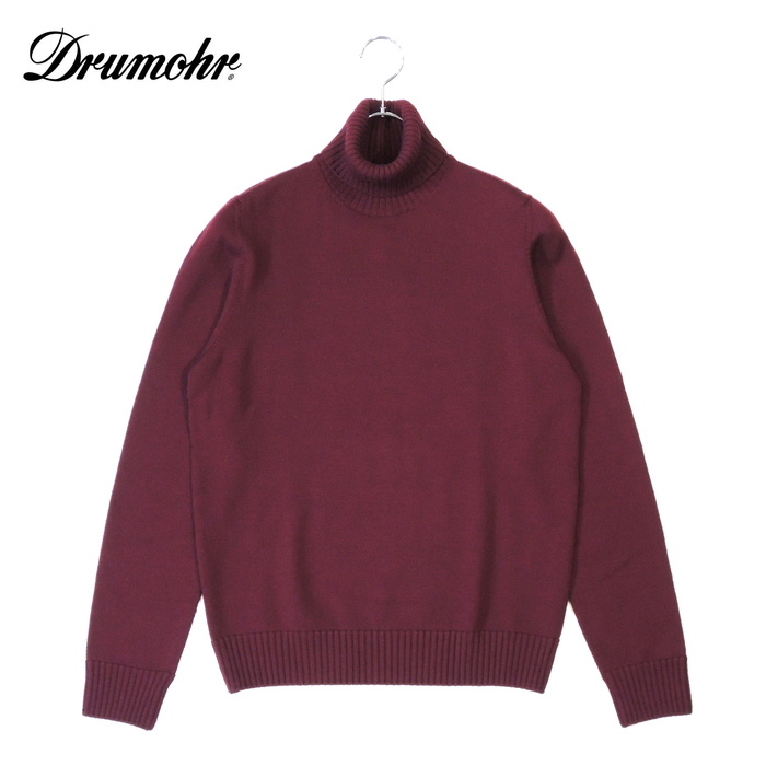 【40%OFF・新品・46】Drumohr(ドルモア)ファインメリノウール 8GGタートルネックニット ワインレッド D7M104拍卖