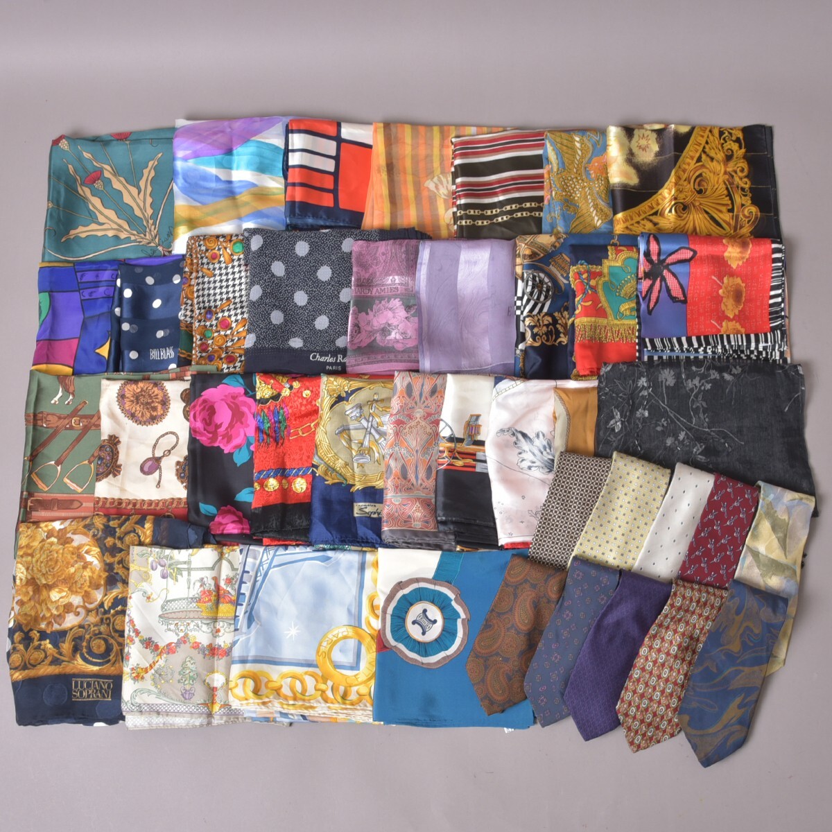 まとめ売り 高級ブランド スカーフ ネクタイ 40点セット ChristianDior/CELINE/FENDI 他 ストール 大判 ヴィンテージ #80※1022-42/k.e拍卖