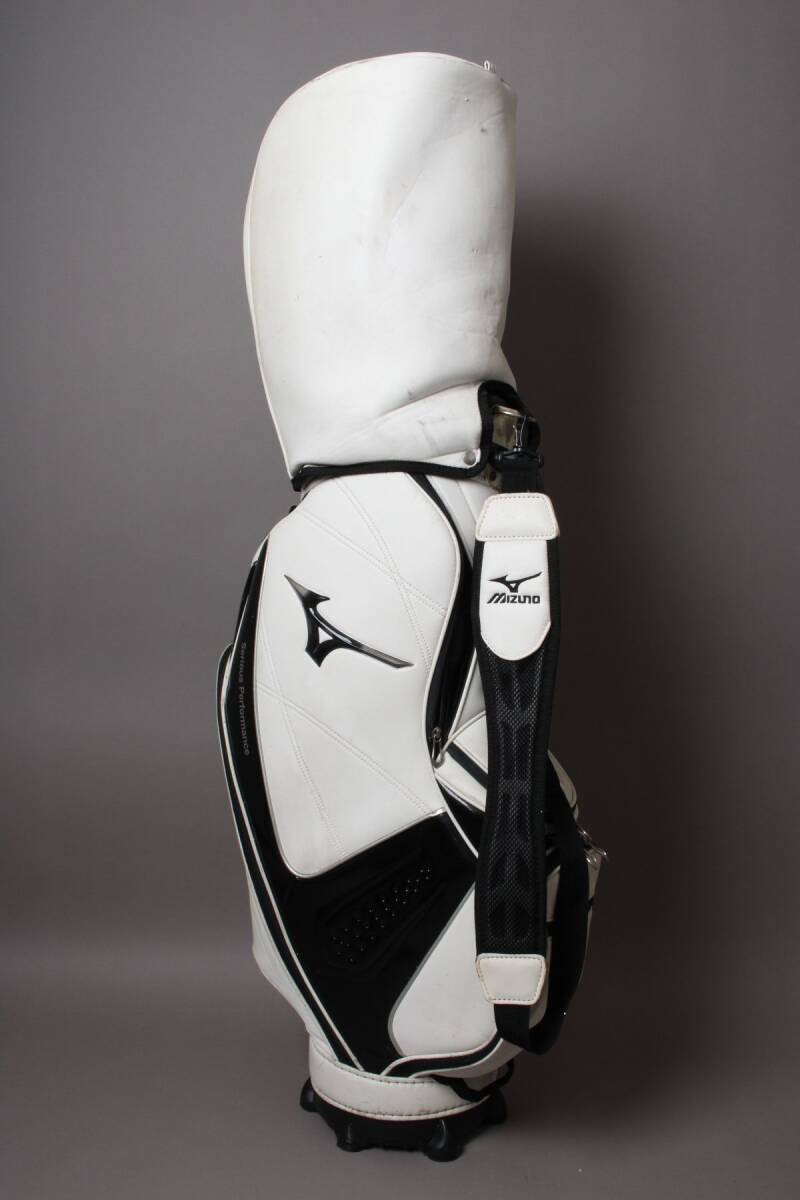 Mizuno ミズノ キャディバッグ《8型》カート 5分割 ホワイト ブラック ショルダー フード ゴルフバッグ #160※C796拍卖