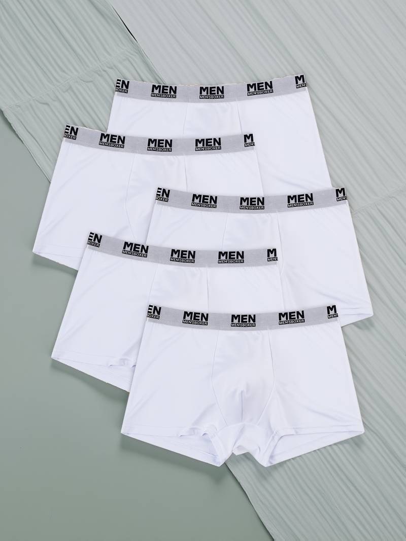 5枚セット オーソドックスなタイプのメンズボクサー なめらかなポリエステル M(74)未使用拍卖