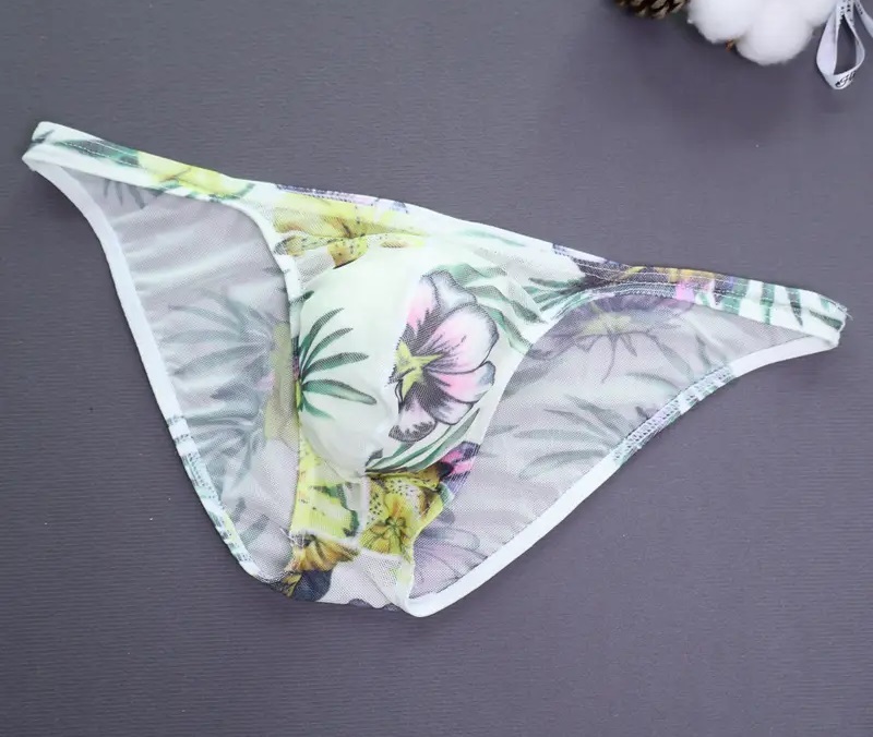 花柄のメッシュ 超ビキニ メンズインナー L(76日本人サイズM相当)未使用拍卖