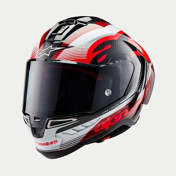 Y★5%OFF★新品アルパインスターSR10 カーボンヘルメット TEAM(1352 Black/Carbon Red/White Glossy)正規品アジアンフィット Mサイズ拍卖
