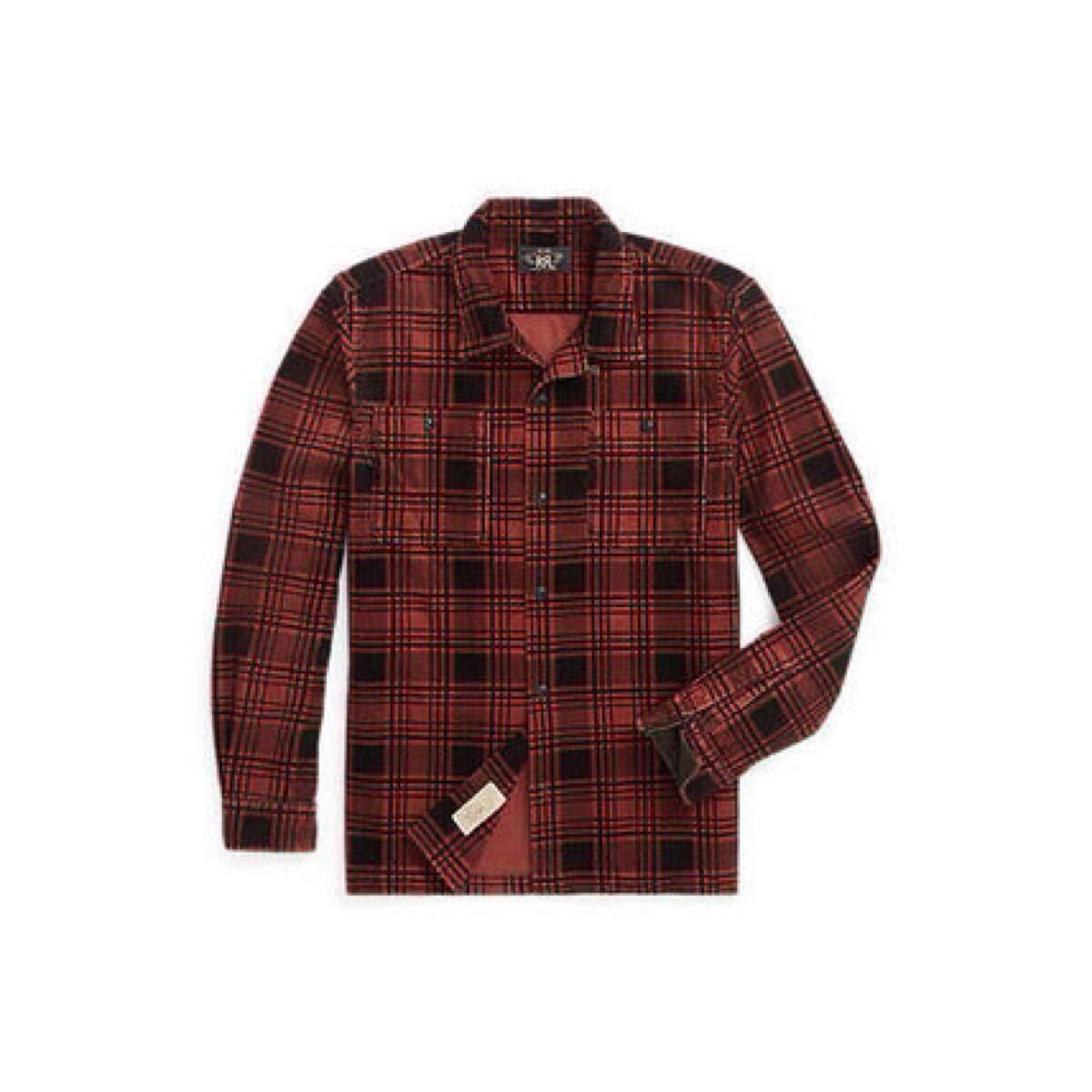 RRL Plaid Print Corduroy Camp Shirts L (ラルフローレン ビンテージ シャツ ジャケット拍卖