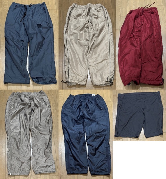【古着】ナイロンパンツ5本、ハーフパンツ計6点+バッグセット Lサイズ拍卖