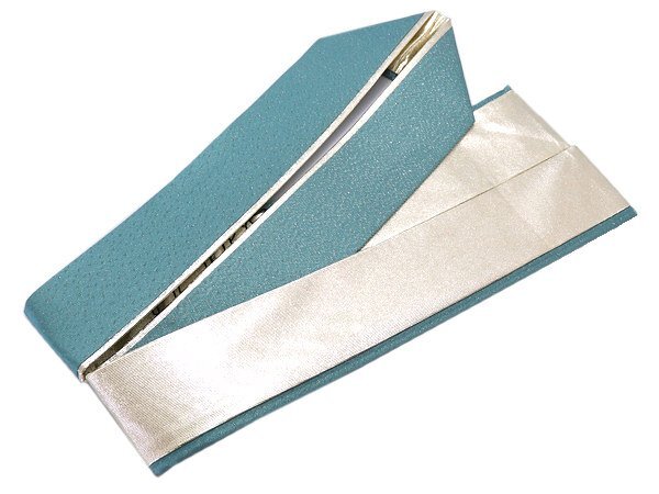 着物美人 重ね襟 くすみ 正絹 伊達襟 掛け襟 振袖重ね襟 成人式 結婚式 入学 卒業式 振袖 訪問着 附下 着物 4way【 水色 金 ラメ 】339015拍卖