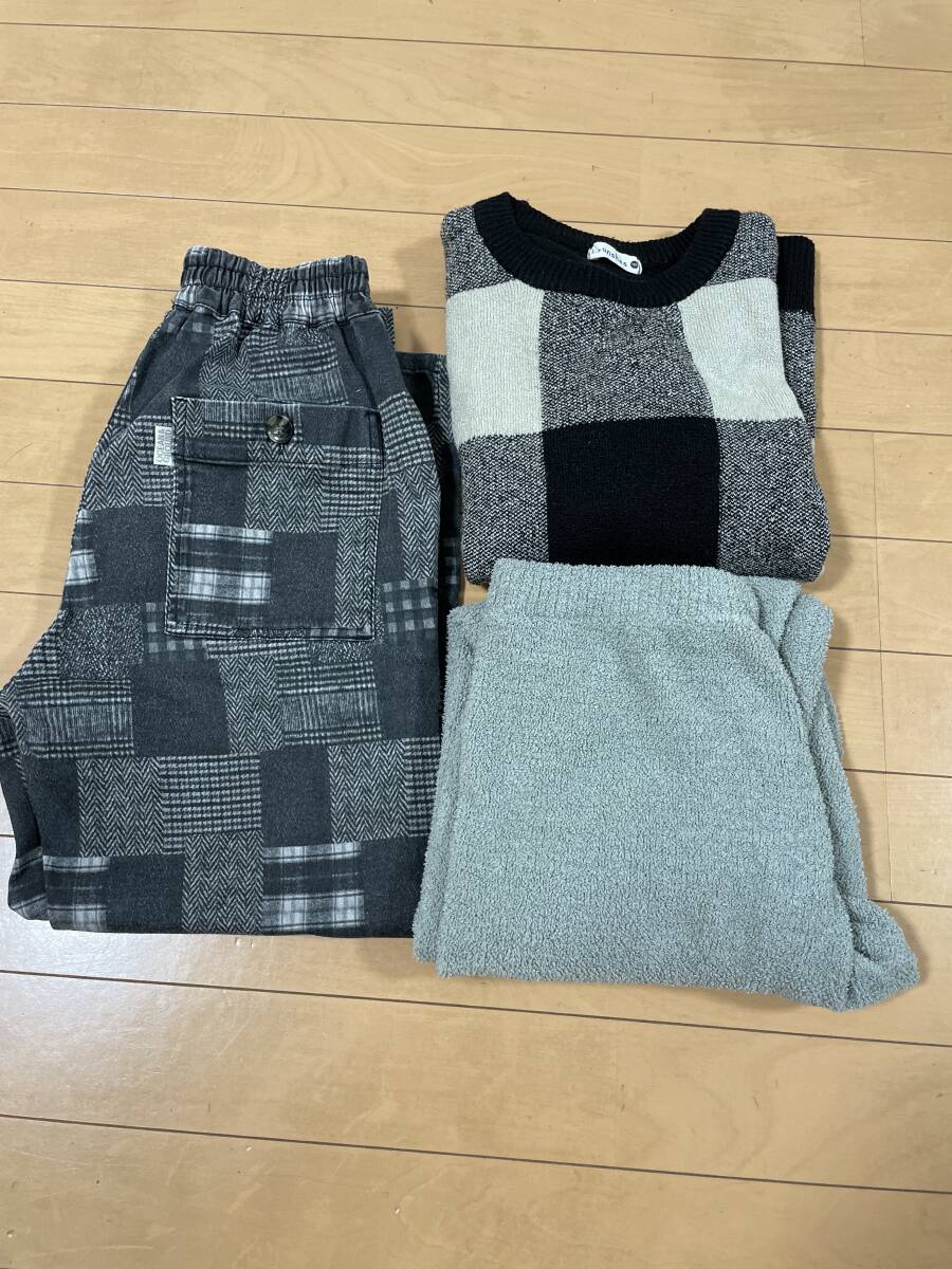 キッズ140サイズ3点おまとめ branshesブランシェスのセーター、Ocean&G roundのパンツ、ユニクロのルームパンツ USED 格安!最終値下!拍卖