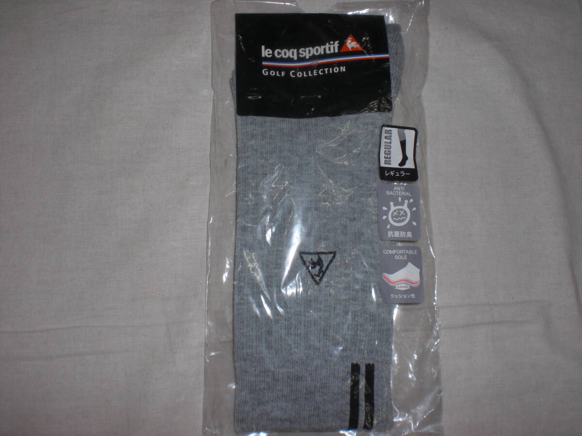 ルコックゴルフ・グレー ゴルフソックス(25-27) 未使用品+ルコックハンドタオル 2枚 未使用品拍卖