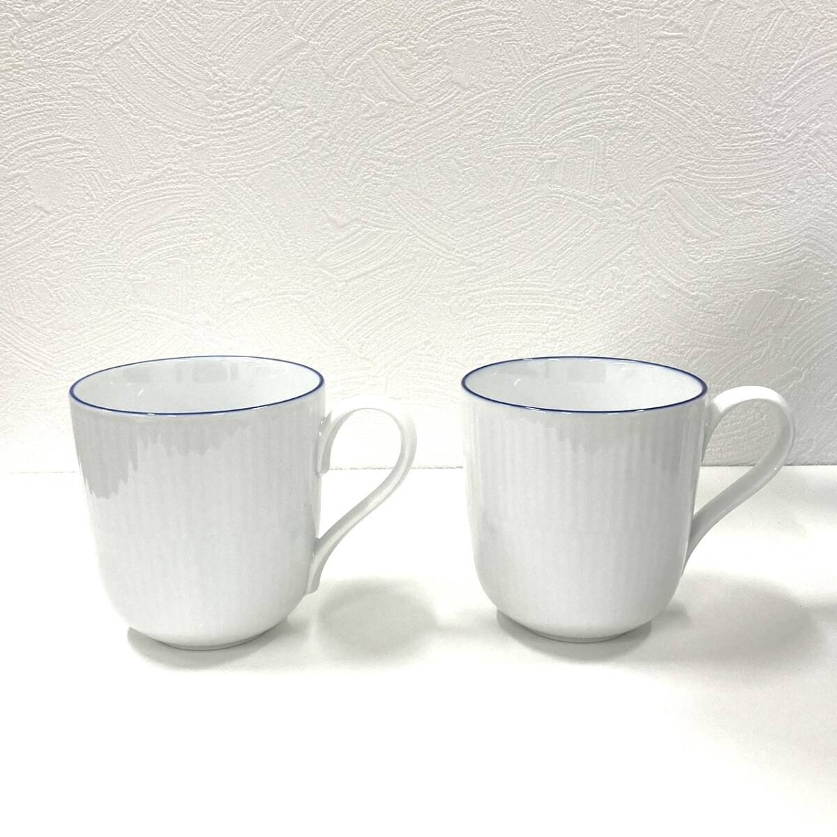 2302 ロイヤルコペンハーゲン マグカップ 2個セット コップ 箱付き 洋食器 Royal Copenhagen 2点セット ブルーライン カップ ブランド 拍卖