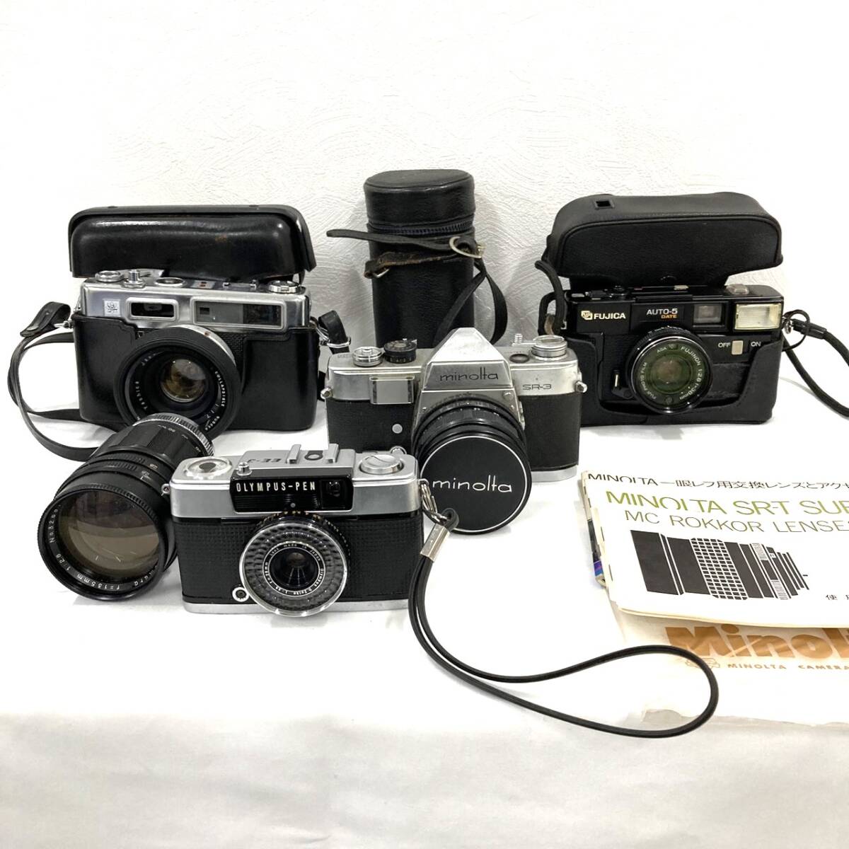 5503 カメラまとめ ミノルタ フィルムカメラ 動作未確認 FUJICA YASHICA OLYMPUS-PEN オリンパス インテリアにも コレクション拍卖