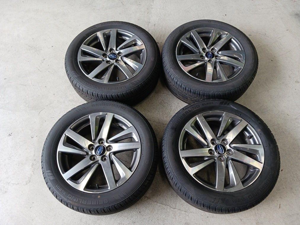 『psi』 スバル 純正 (GP型) 16インチ X 6 1/2J +48 5穴 PCD100 アルミホイール & SEIBERLING 205/55R16(91V) ラジアルタイヤ4本 2023年拍卖