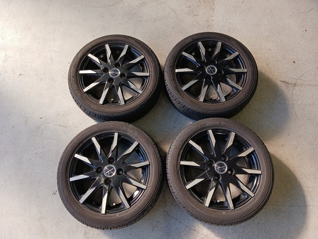 『psi』 KYOHO SMAC スフィーダ 14インチ × 4.5J +45 4穴 PCD100 アルミホイール & DUNLOP EC202 165/55R14 ラジアルタイヤ4本セット拍卖