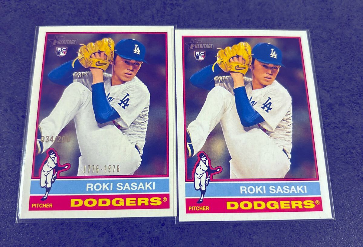 200枚限定 パラレル&レギュラー 佐々木朗希 topps heritage 2025 RC ルーキー ドジャース 千葉ロッテマリーンズ拍卖