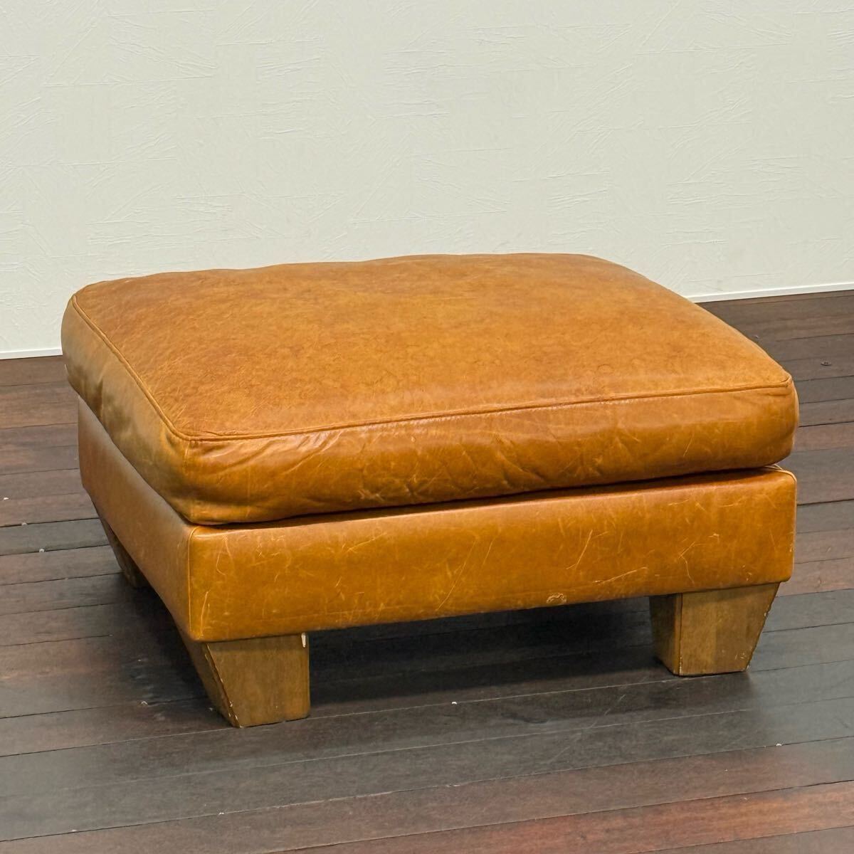 H110K12b ACME Furniture FRESNO アクメファニチャー フレスノ オットマン レザー/本革 腰掛け 足台 スツール ソファスツール 足置き拍卖