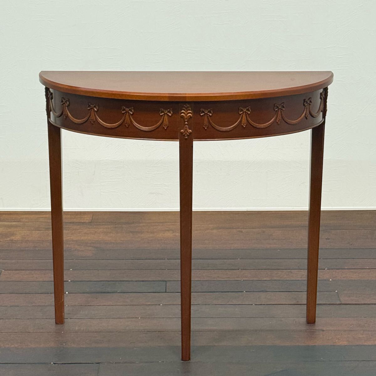 H110K13 LYNN HOLLYN リンホーリン コンソールテーブル 半円形 花台 飾り台 電話台 FAX台 ファックス台 サイドテーブル IDC大塚家具拍卖