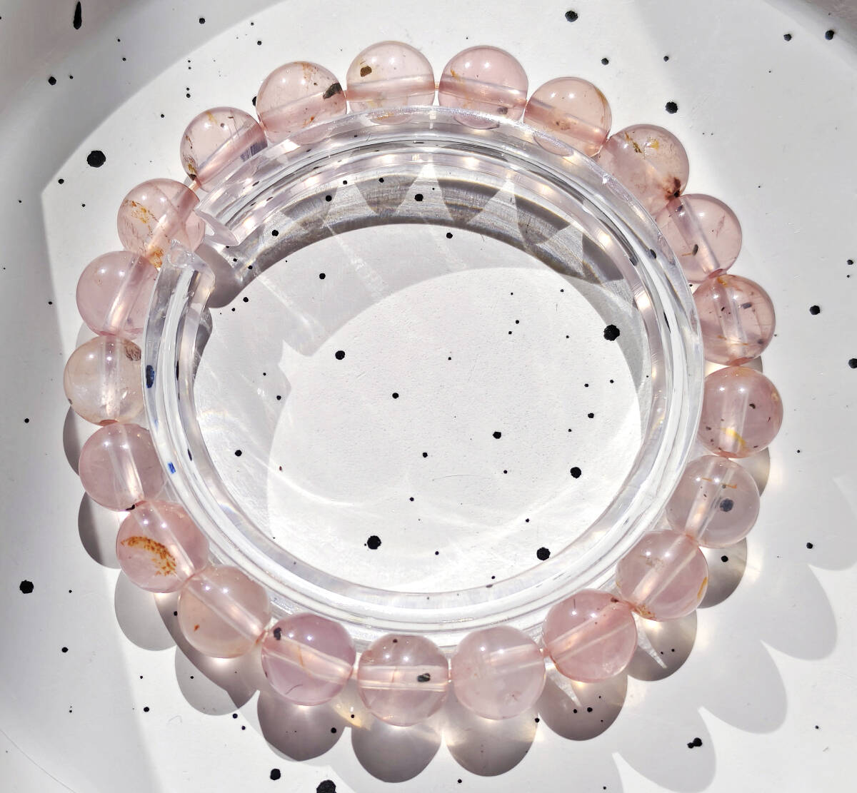 N00194◆Bigstone◆新品*【マイカインローズクォーツ】天然石ブレス 8.5mm拍卖