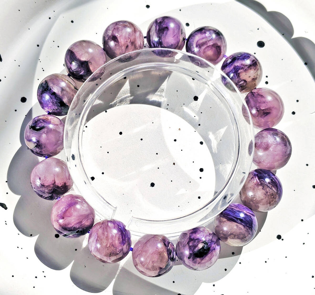 N00096◆Bigstone◆新品*13mm*ロシア産*新品・天然本物【5Aチャロアイト 】超大天然石ブレス 拍卖