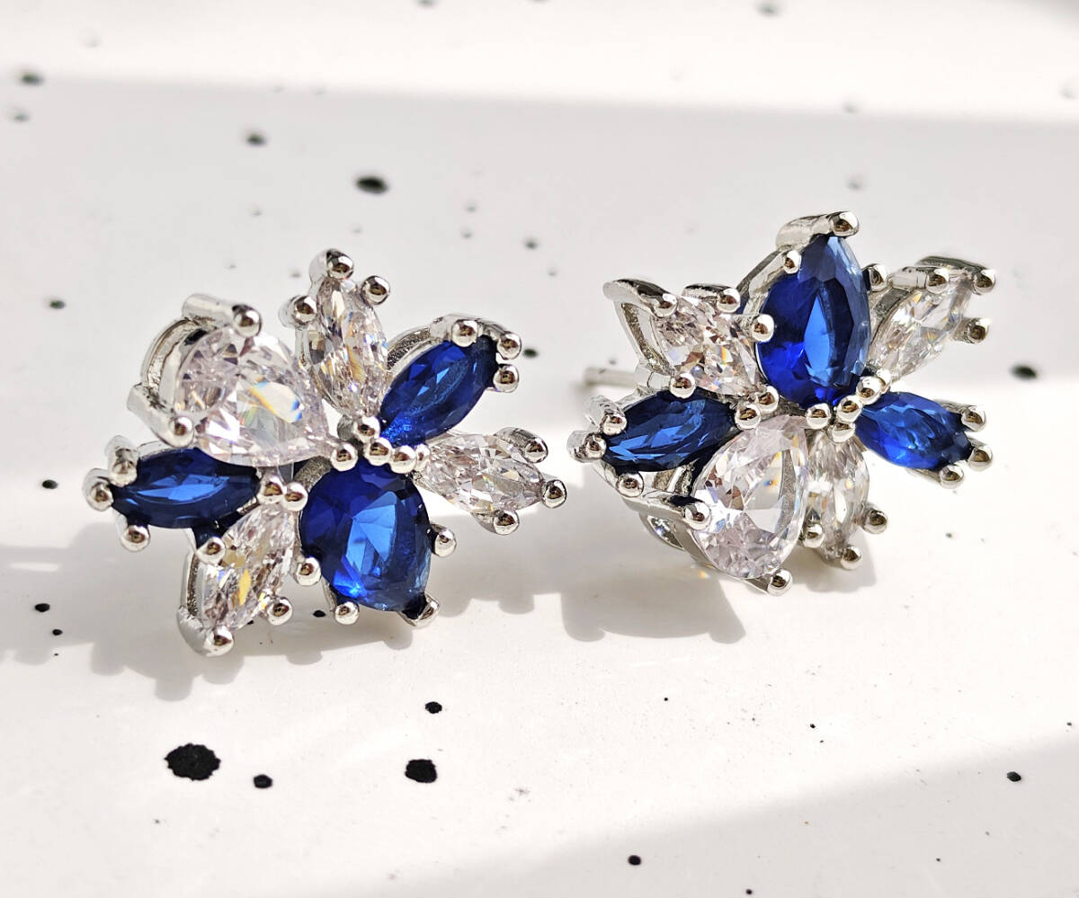 N250820◆Bigstone◆【ロマンチックのデザイン】綺麗なフラワー*プリンセスの印象*素敵なピアス 拍卖