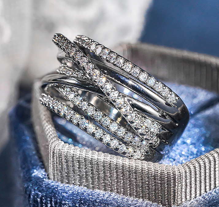 N2504121◆Bigstone◆【立体重層】キラキラ輝く*ファッション印象*豪華なリング*12/14/16/18号 選び可拍卖