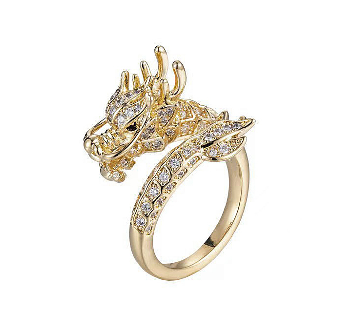 N2501308◆Bigstone◆【竜嘯】大豪華なデザイン*ファッション感覚*欧米大人気なリング*フリー拍卖