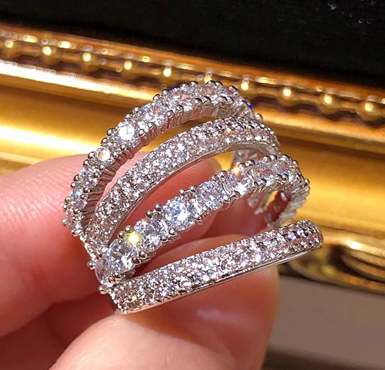 N250194◆Bigstone◆【存在感な印象】キラキラ輝く*ファッション印象*豪華なリング*12/14/16/18号 選び可拍卖