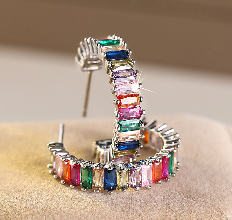 N2501300◆Bigstone◆【虹のデザイン】魅力な光沢*ファッション感アップ*欧米大人気なピアス拍卖