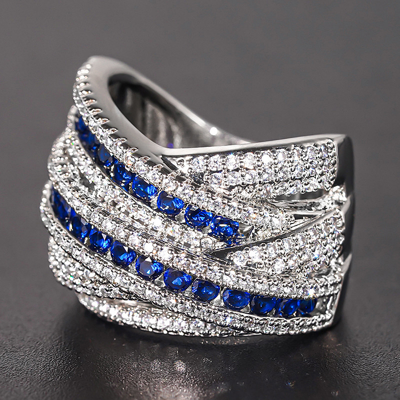 N251029◆Bigstone◆12/14/16/18号選び可【ロマンチックな藍】童話の雰囲気*キラキラ輝く*欧米大人気なリング拍卖