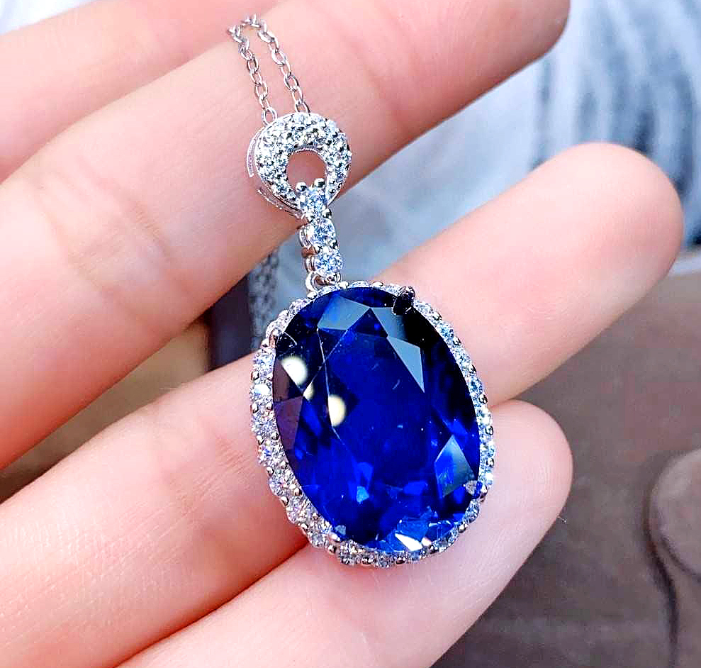 N250163◆Bigstone◆【深邃の藍】魅力な光沢*ファッション感アップ*欧米大人気なネックレス拍卖