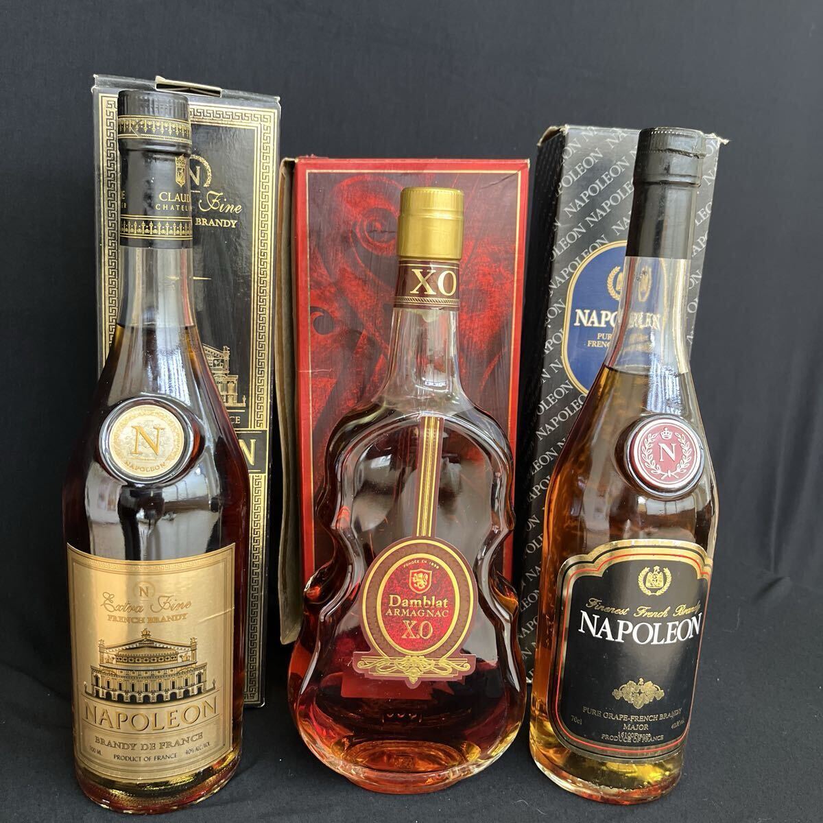 【1円〜スタート】 ブランデー コニャック 3本おまとめ 古酒 未開栓 箱付き拍卖