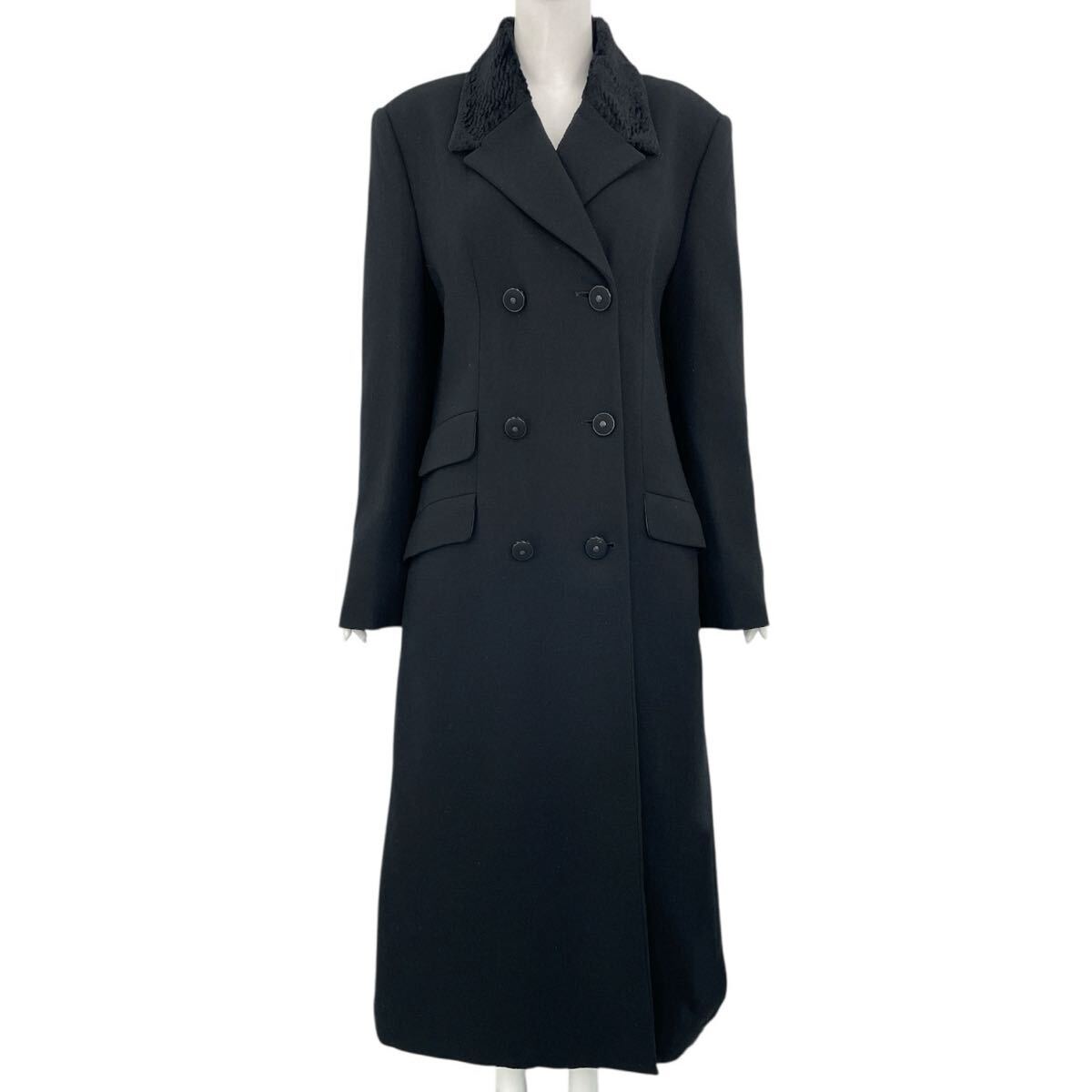 極美品 VERSACE JEANS COUTURE ヴェルサーチェ ジーンズ コート ロング メデューサボタン ブラック サイズL KTA-3 1020-2拍卖