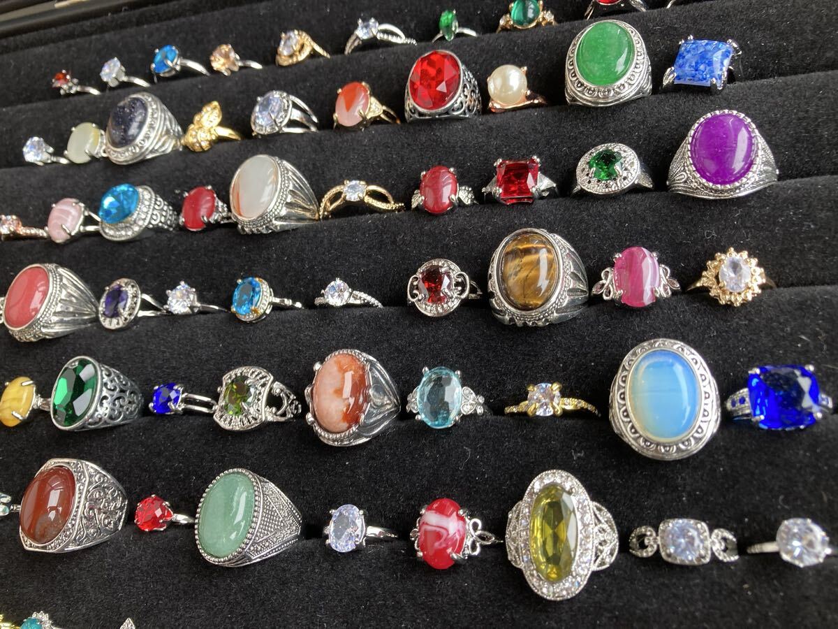 アクセサリー 指輪 リング 天然石 ヴィンテージ 色ガラス ジルコニア 色石 素材不明品など 装飾品 昭和レトロ まとめ まとめ売り拍卖