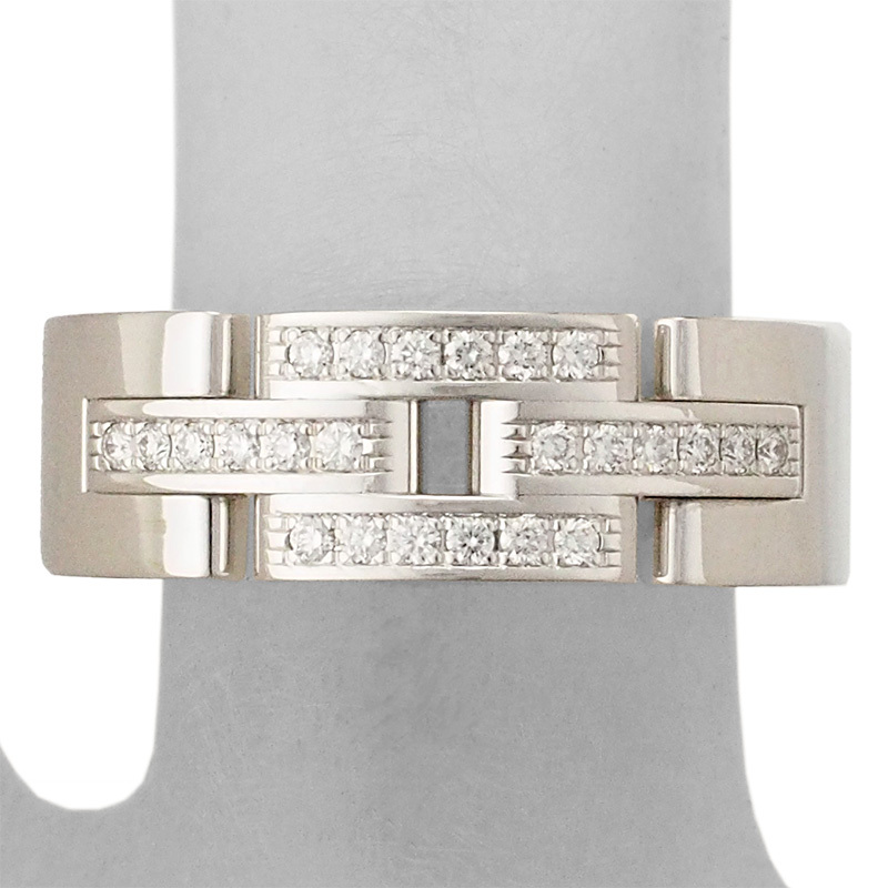 カルティエ ダイヤモンド マイヨンパンテール リング B4081300 K18WG #47 国内正規 箱・証明書付拍卖