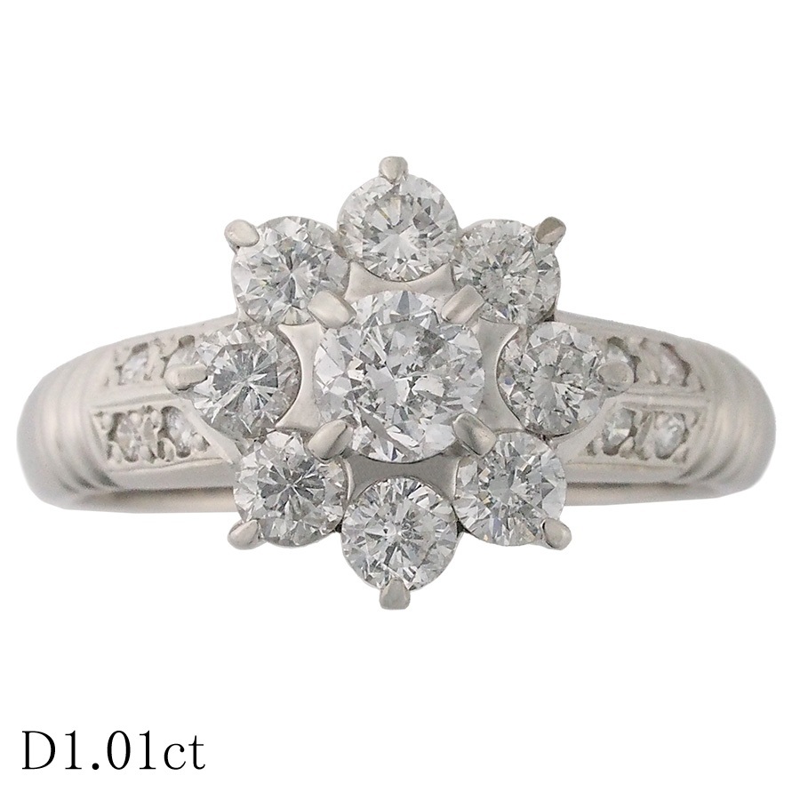 ダイヤモンド/1.01ct デザイン リング Pt900 15号拍卖