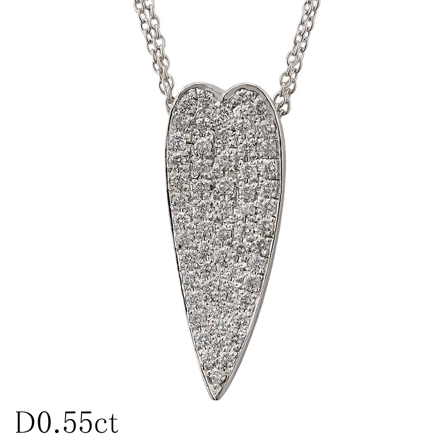 ダイヤモンド/0.55ct デザイン ネックレス K18WG拍卖