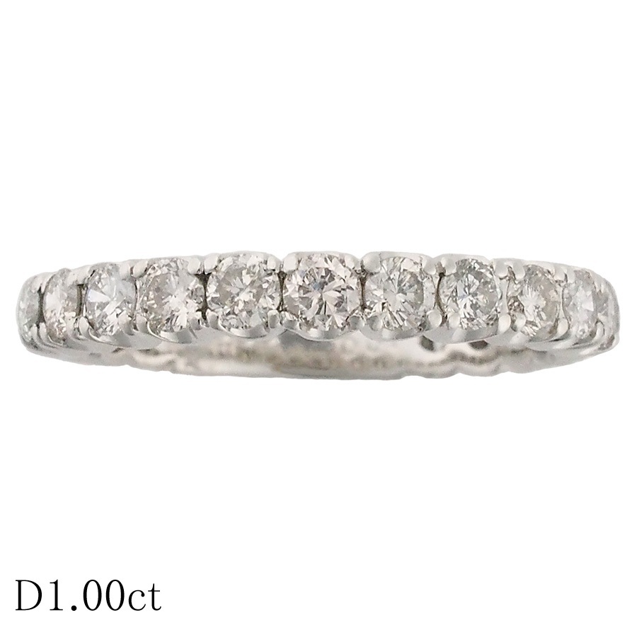 ダイヤモンド/1.00ct エタニティ リング Pt900 10.5号拍卖