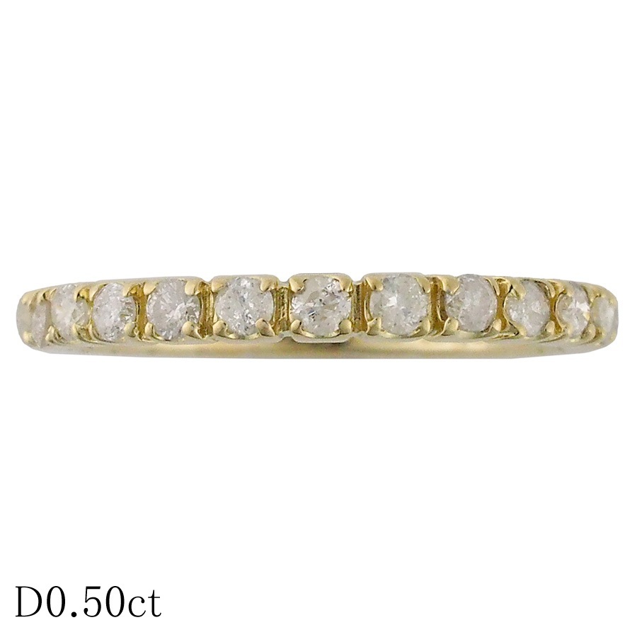 ダイヤモンド/0.50ct フルエタニティ リング K18YG 5号拍卖