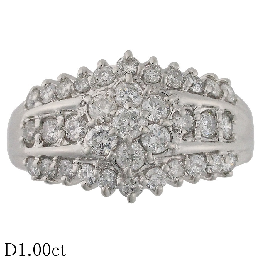 ダイヤモンド/1.00ct デザイン リング Pt900 15号拍卖