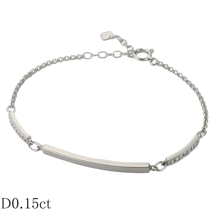 ダイヤモンド/0.15ct デザイン ブレスレット K18WG拍卖